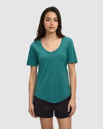 tentree Brackley T-Shirt in Tidal Teal Heather at Nordstrom, Size Xx-Large