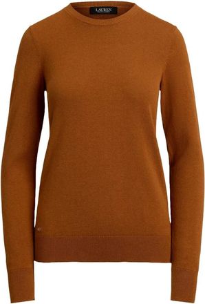 Ralph Lauren Shavonne Long Sleeve Pullover - Dames - Ronde hals truien - Bruin - 2XS - Polyester - Truien & Vesten