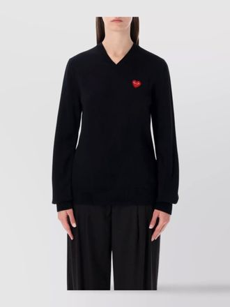 Comme Des Gar&ccedil;ons wool v-neck crystal-embellished sweater
