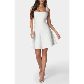 Bebe Bandage A-Line Minidress in Ivory at Nordstrom Rack, Size Large