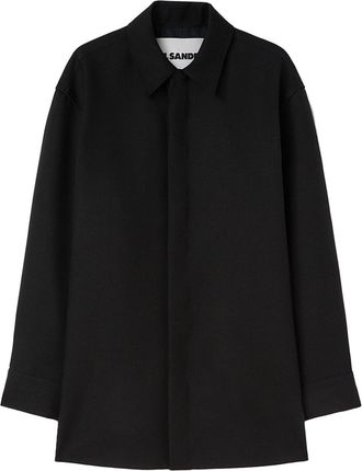 Jil Sander wool shirt jacket - men - Wool/Cotton - 48 - Black
