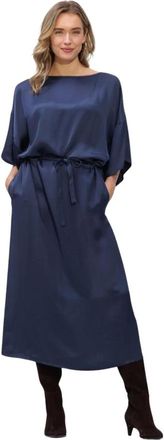 Summum Kleedjes, Dames, Blauw, S, Jurk Zwaar Zijdezacht
