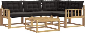 vidaXL Conjunto De Sof&aacute;s De Exterior 5 Uds. Blanco Y Negro Vidaxl