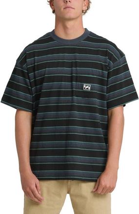 Billabong Baxter Oversize Stripe Pocket T-Shirt in Black at Nordstrom, Size Medium