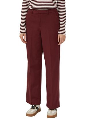 s.Oliver Jerseyhose S.OLIVER, Damen, Gr. 34, N-Gr, dunkelrot, Jersey, Obermaterial: 74% Polyester, 22% Viskose, 4% Elasthan, unifarben, weit kn&ouml;chellang, Hosen