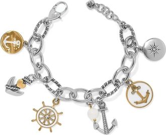 Brighton Womens Anchors Aweigh Charm Bracelet In Silver Gold