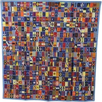 Herm&egrave;s Pre-owned Vintage Zijden Sjaal - Dames - Vintage Accessoires - Blauw - ONE Size - Vintage
