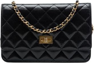Chanel Pre-owned Wallet on Chain - Dames - Vintage Schoudertas - Zwart - ONE Size - Leer - Vintage