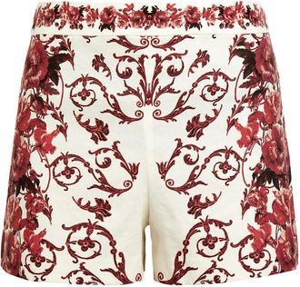 Alice & Olivia Hera Printed Linen-blend Shorts - Multicoloured - 10 (UK14 / L)