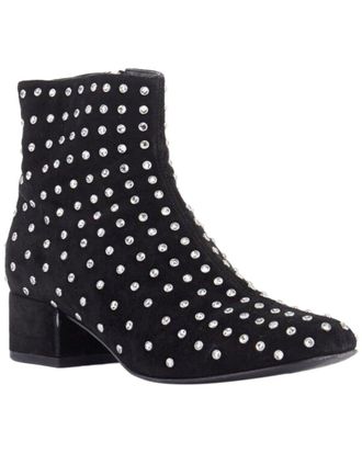 Saint Laurent Womens Suede Strass Crystal Embellished Ankle Boot Shoe (Authentic Pre-Loved)