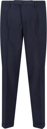 BRIGLIA 1949 Navy Tailored Mid-Rise Virgin Wool Trousers