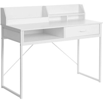 Beliani Scrivania per ufficio domestico 110 x 50 cm Ripiano aperto Cassetto portaoggetti Bianco Zyra