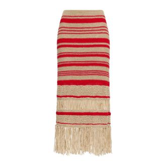 Maliparmi Maxi Skirts, female, Beige, Size: S Knit Tape Skirt