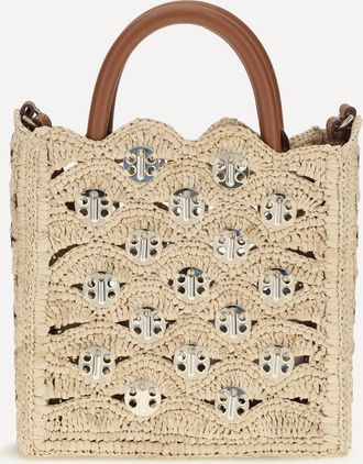 Paco Rabanne 1969 Disc raffia Top-Handle Bag Female UNI