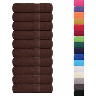 vidaXL Toallas De Mano 10 Uds 100% Algod&oacute;n Marr&oacute;n 50x100 Cm 360 Gsm Vidaxl