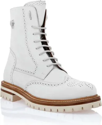 Philipp Plein Boots Mid Flat Hexagon Men in White at Nordstrom, Size 39
