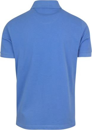 Barbour Mens Polo Shirt Cotton With Tartan Trim Blue T-shirts And Polos