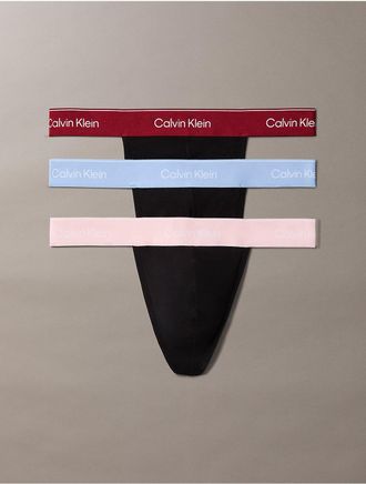 Calvin Klein Mens Icon Cotton Stretch 3-Pack Thong - Multi - XL