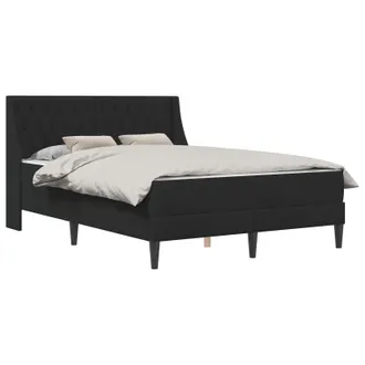 vidaXL Estructura De Cama Con Colch&oacute;n Negro 120 X 190 Cm Terciopelo Vidaxl