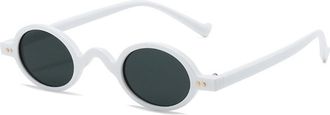 Generic Outdoor Men Sunglasses Vacation Women Small Frame Sun Glasses(White)