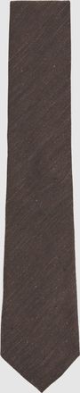 Reiss Chocolate Brown Silk Blend Textured Tie