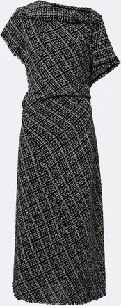 Erdem Vestido midi de tweed en mezcla de algod&oacute;n