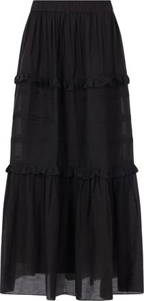 Isabel Marant Gelaagde maxi-rok met ruches - Zwart