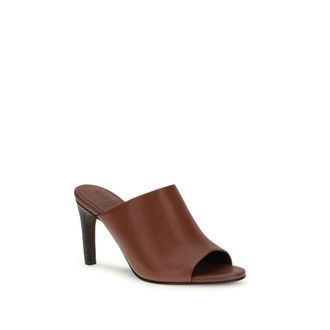 Brunello Cucinelli Womens Brown Calf Leather Bos Taurus Sandals