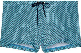 HOM Cappuccino Swim Shorts in Blue Print at Nordstrom, Size Xx-Large