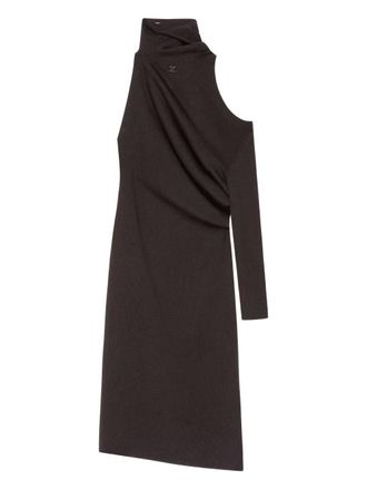 Courr&egrave;ges Gedrapeerde wollen midi-jurk - Bruin