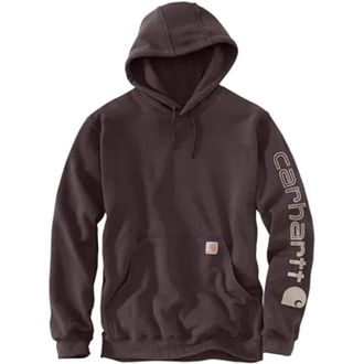 Carhartt Work in Progress Iconic K288 Hoodie Mens Dark Brown Graphic Long Sleeve Pullover POSH132