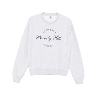Sporty & Rich Sweatshirts, female, Gray, Size: XS Beverly Hills Logo-Print Sweater