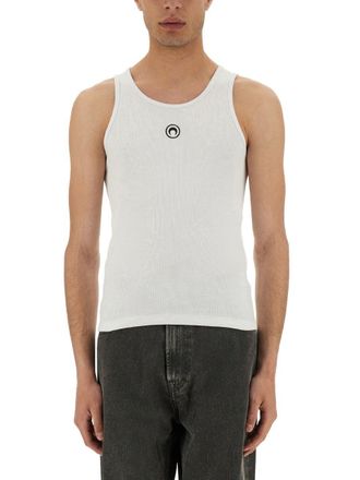 Marine Serre Ribbed Tank Top With Moon Logo
