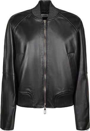 Sportmax Spxamour Bomber - Dames - Bomber jackets - Zwart - 2XS - Leer - Jassen