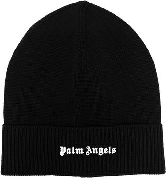 Palm Angels klassieke logo zwarte muts