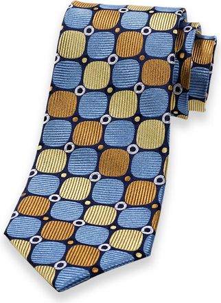 Paul Fredrick Geometric Woven Silk Tie