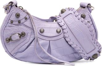 Balenciaga Pre-owned Balenciaga Croc Embossed Leather Motocross Le Cagole XS 671309-5306-R-535269