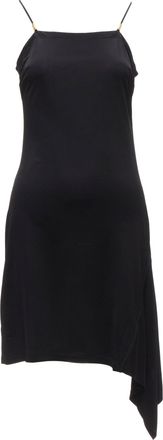 Versace Gianni Versace logo charm asymmetric drape slip mini dress