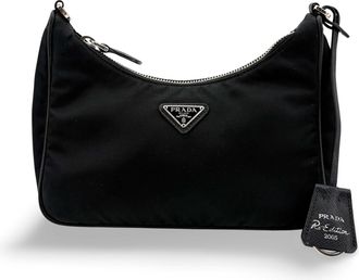 Prada Re-edition 2005 Nylon Shoulder Bag Black