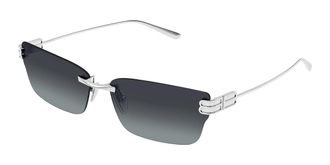Balenciaga BB0487S 002 Womens Sunglasses Silver Size 63