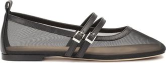 Kazar Mesh ballerinas met twee bandjes - Dames - Ballerinas - Zwart - 40 EU - Leer - Schoenen