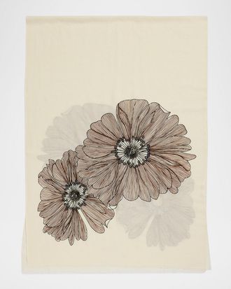 Janavi India Bold Petals Cashmere Scarf
