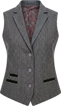 TruClothing Tweed Waistcoat Herringbone Slim Fit Work Office Vest