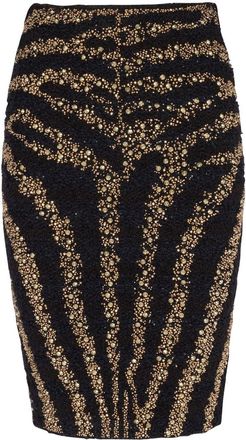 Balmain sequin-embellished pencil skirt - women - Acetate/Viscose/Polyamide/- - 38 - Black