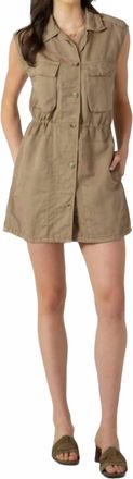 Dex Clothing Utility Drawstring Waist Mini Dress In Mushroom