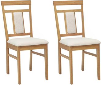 vidaXL Dining Chair 2 pcs Natural and Light Solid Rubber Wood vidaXL