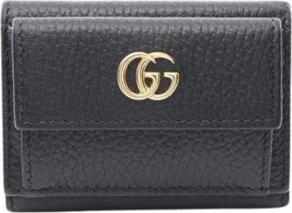 Gucci Pre-owned Tri-fold Portemonnee - Dames - Vintage Accessoires - Zwart - ONE Size - Leer - Vintage