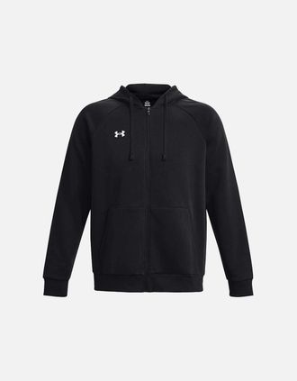 Under Armour Unisex Adult Rival Fleece Full Zip Hoodie - Black - Size: 18/20/44