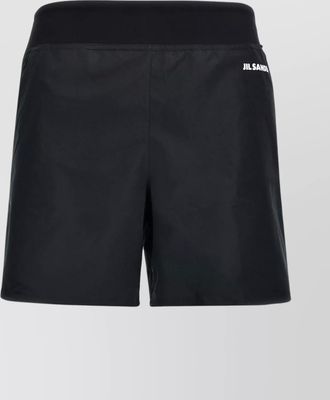 Jil Sander elastic waistband shorts side slits