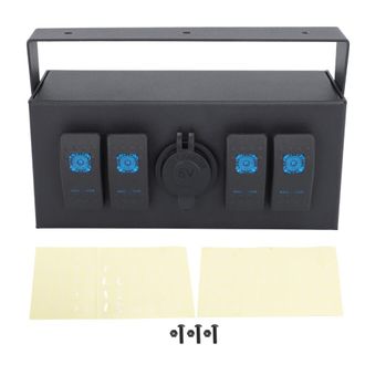 OEM Adecuado Para Paneles De Interruptores Basculantes Con Volt&iacute;metro Led, Caja Multifuncional Impermeable De 4 Posiciones, Cargador Usb Doble, Carga R&aacute;pi
